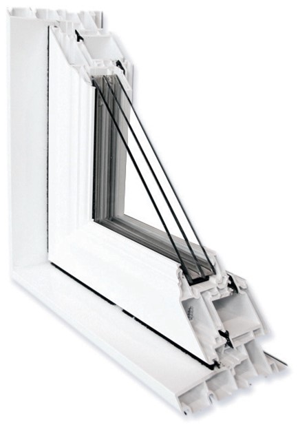 Triple-glazed window with low-E coating and argon gas fill for maximum energy efficiency